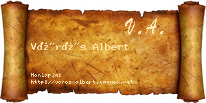 Vörös Albert névjegykártya