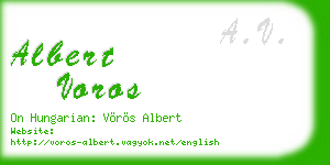 albert voros business card